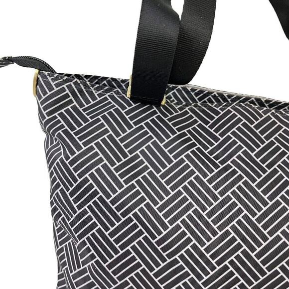 Baggallini Womens Black Print Large Nylon Shoulder Bag Tote Handbag Purse - Picture 7 of 16